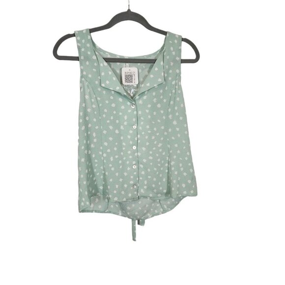 DNA Couture Button Front Tank Blouse in sage green‎ - Size XL - Picture 1 of 7